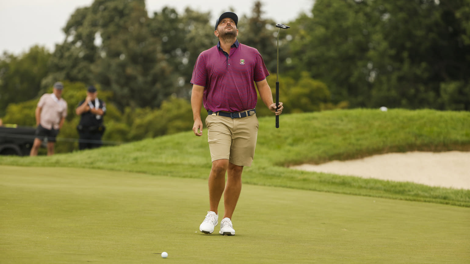 Medalist Jimmy Ellis saw his amazing week at the 124th U.S. Amateur end on Hazeltine's 18th green in a 2-down loss to Ethan Fang. (USGA/Chris Keane)
