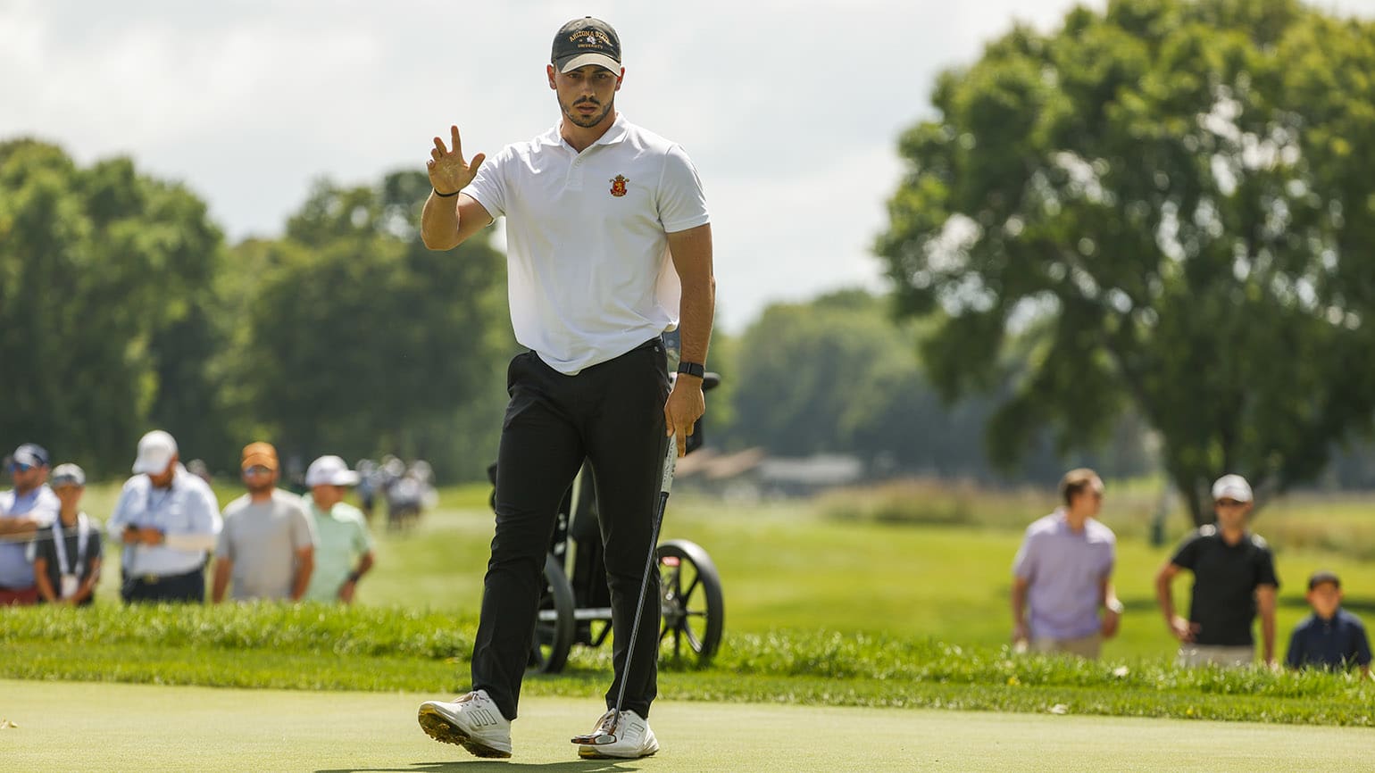 Jose Luis Ballester, of Spain, has been cool, calm and collected all week at Hazeltine. In Saturday's semis, he played 4-under golf over 16 holes in eliminating his countryman and good friend, Luis Masaveu. (USGA/Chris Keane)