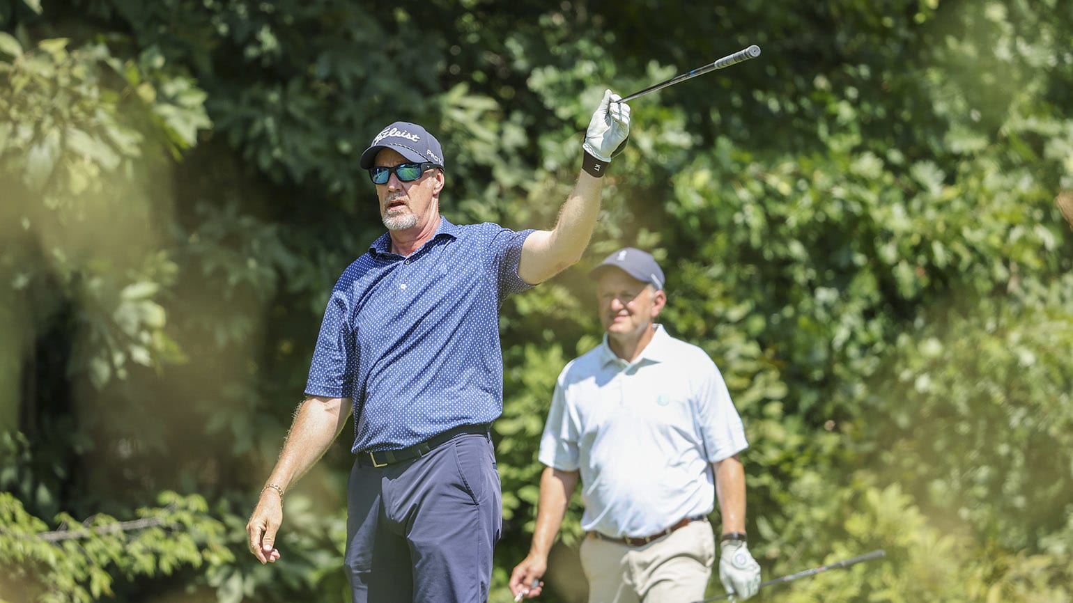 John Kemp's golf on Monday wasn't always aesthetically pleasing, but the co-medalist and No. 1 seed survived in 23 holes. (USGA/Jeff Haynes)