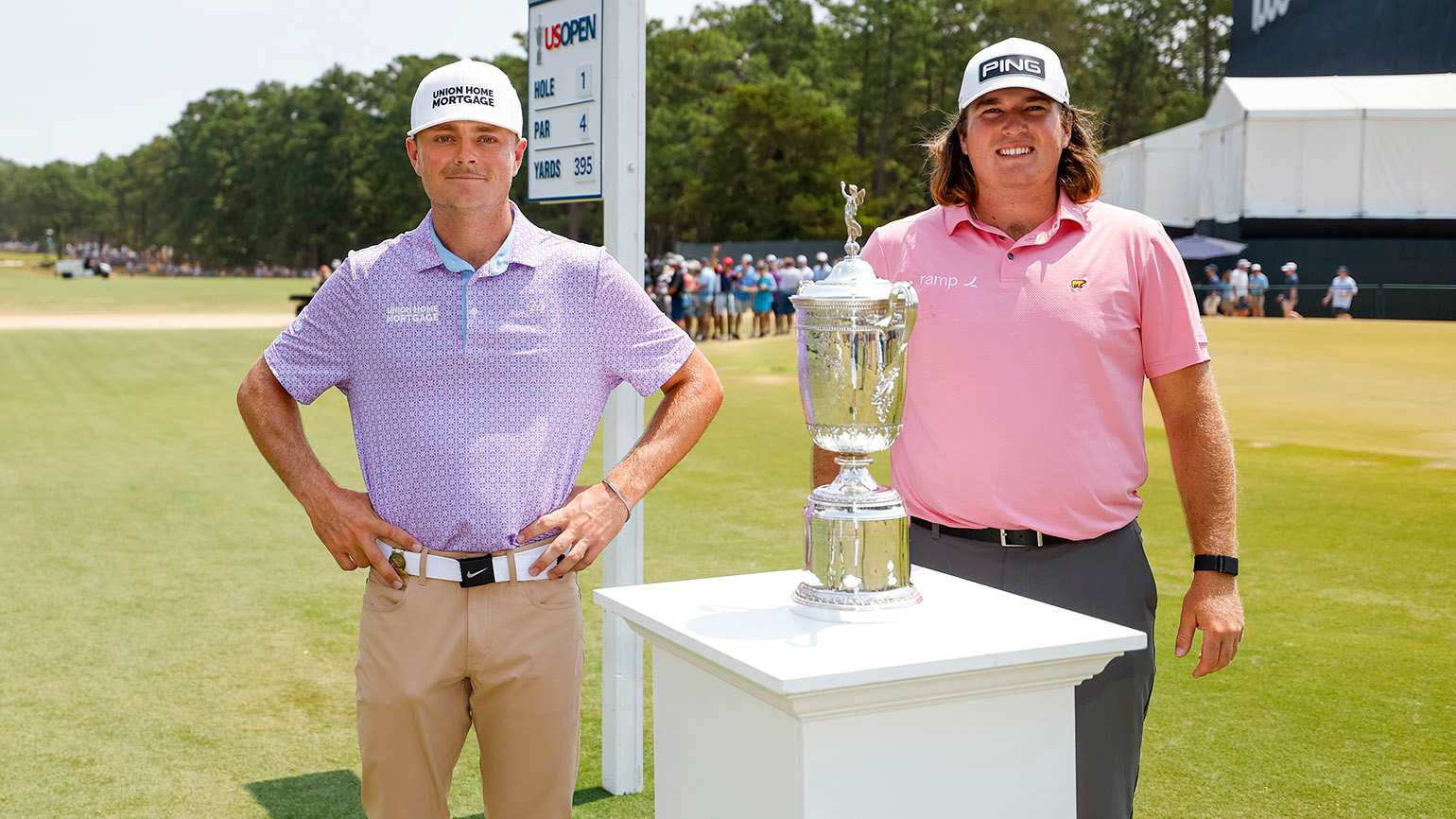 Last year at Pinehurst, Neal Shipley (right) and Luke Clanton battled for low-amateur honors. Now pros, both must survive 36-hole final qualifying on June 2 to compete at Oakmont. (USGA/Kathryn Riley)