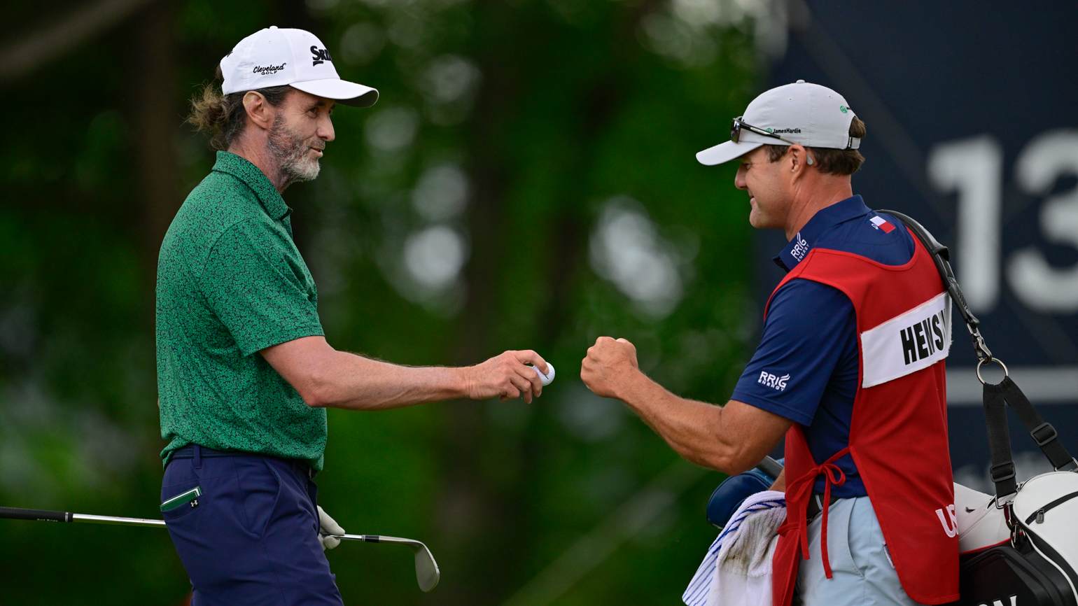 Mark Hensby hopes to celebrate his 54th birthday on Sunday with a U.S. Senior Open title. (USGA/Logan Whitton)
