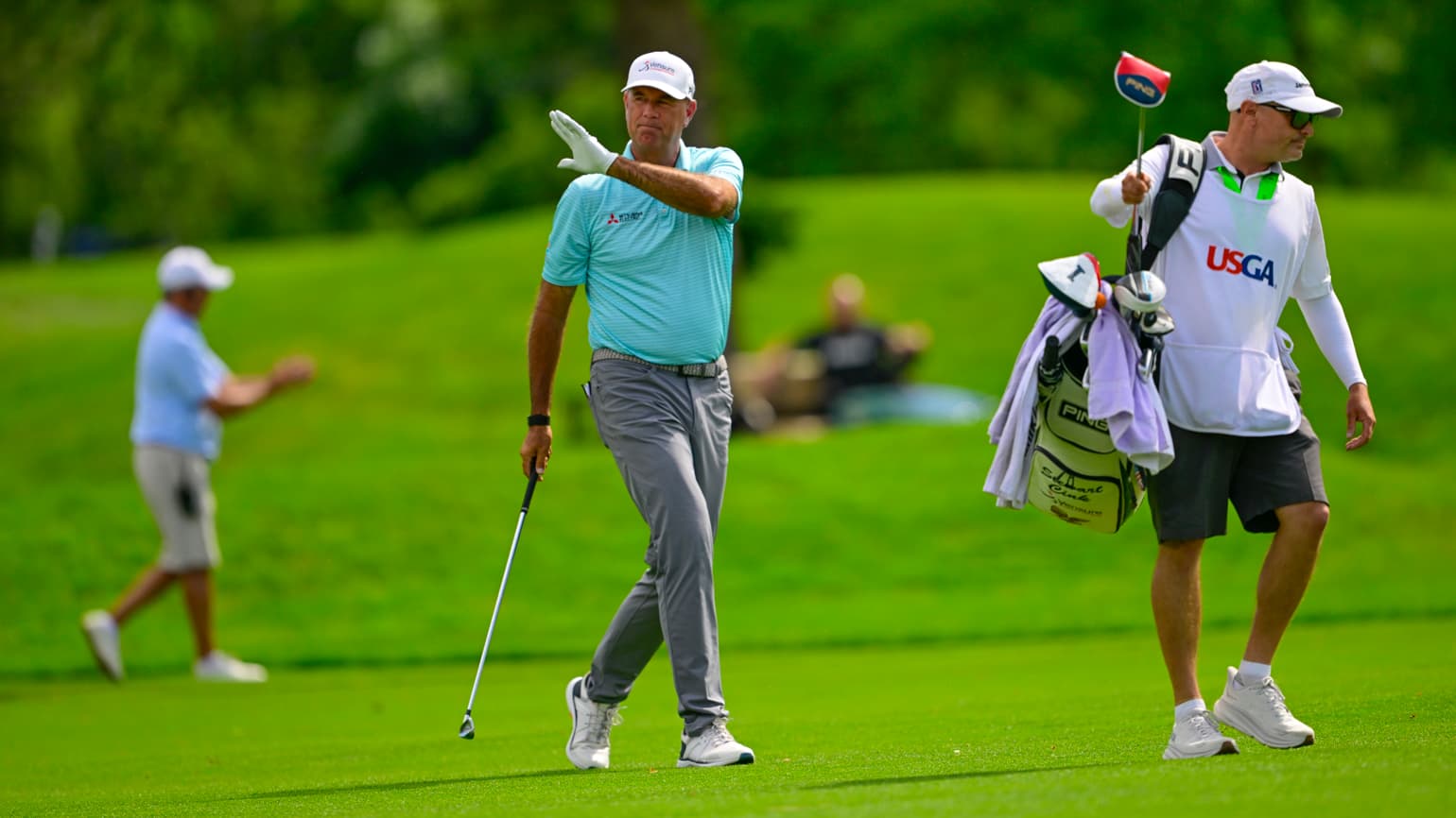 A third-round 68 has Stewart Cink positioned to win his first senior and USGA championship on Sunday. (USGA/Logan Whitton)