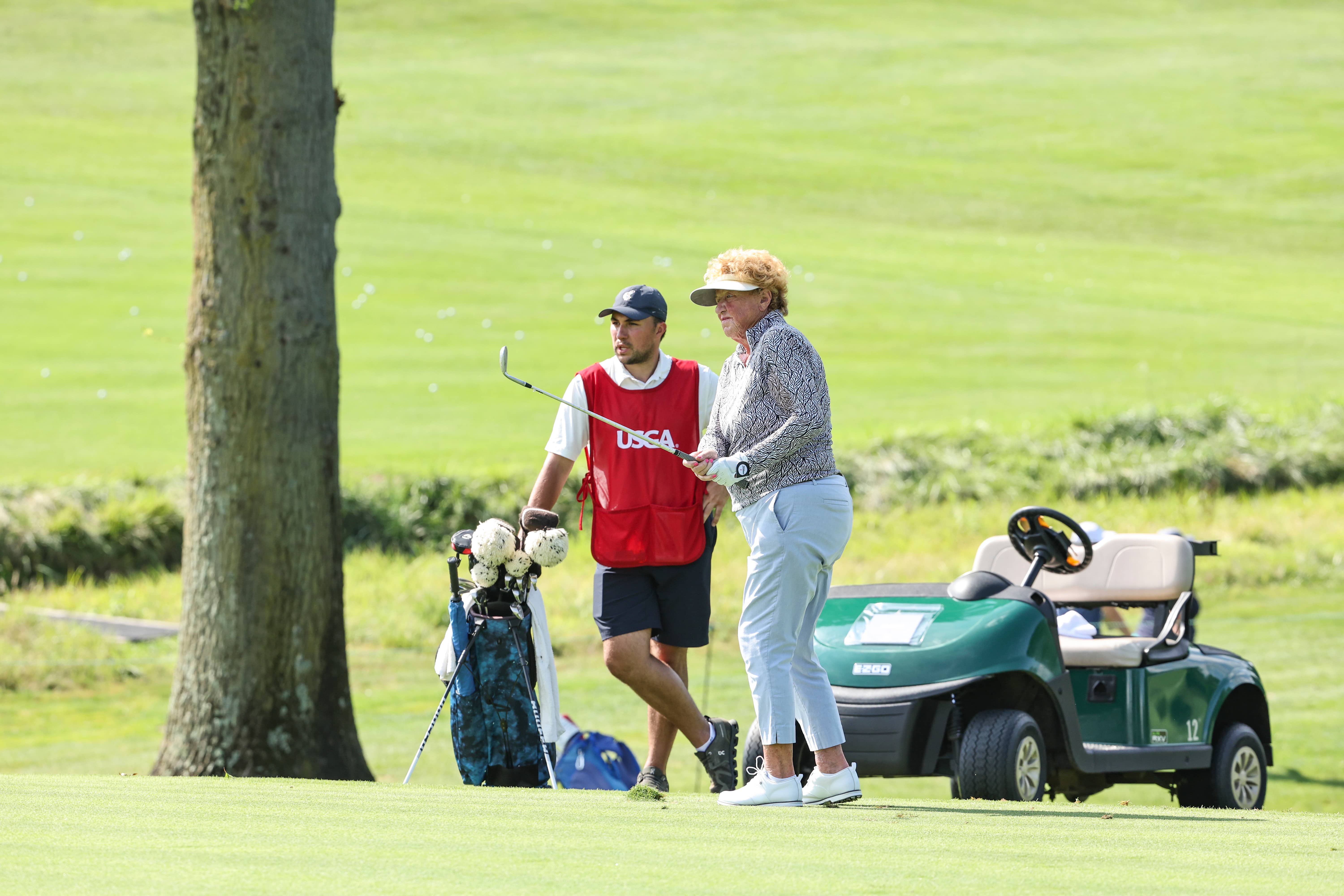 Trevor Marrs was the bag of World Golf Hall of Famer JoAnne Carner in last year's U.S. Senior Women's Open. (USGA/Jeff Haynes)
