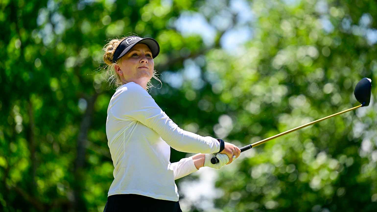 Arizonan Aubrey Hilgers took out U.S. National Junior Team member/2025 quarterfinalist Emerie Schartz and one of Canada's best, UCLA incoming freshman Michelle Xing, to reach the final eight at Old Chatham G.C. (USGA/Logan Whitton)