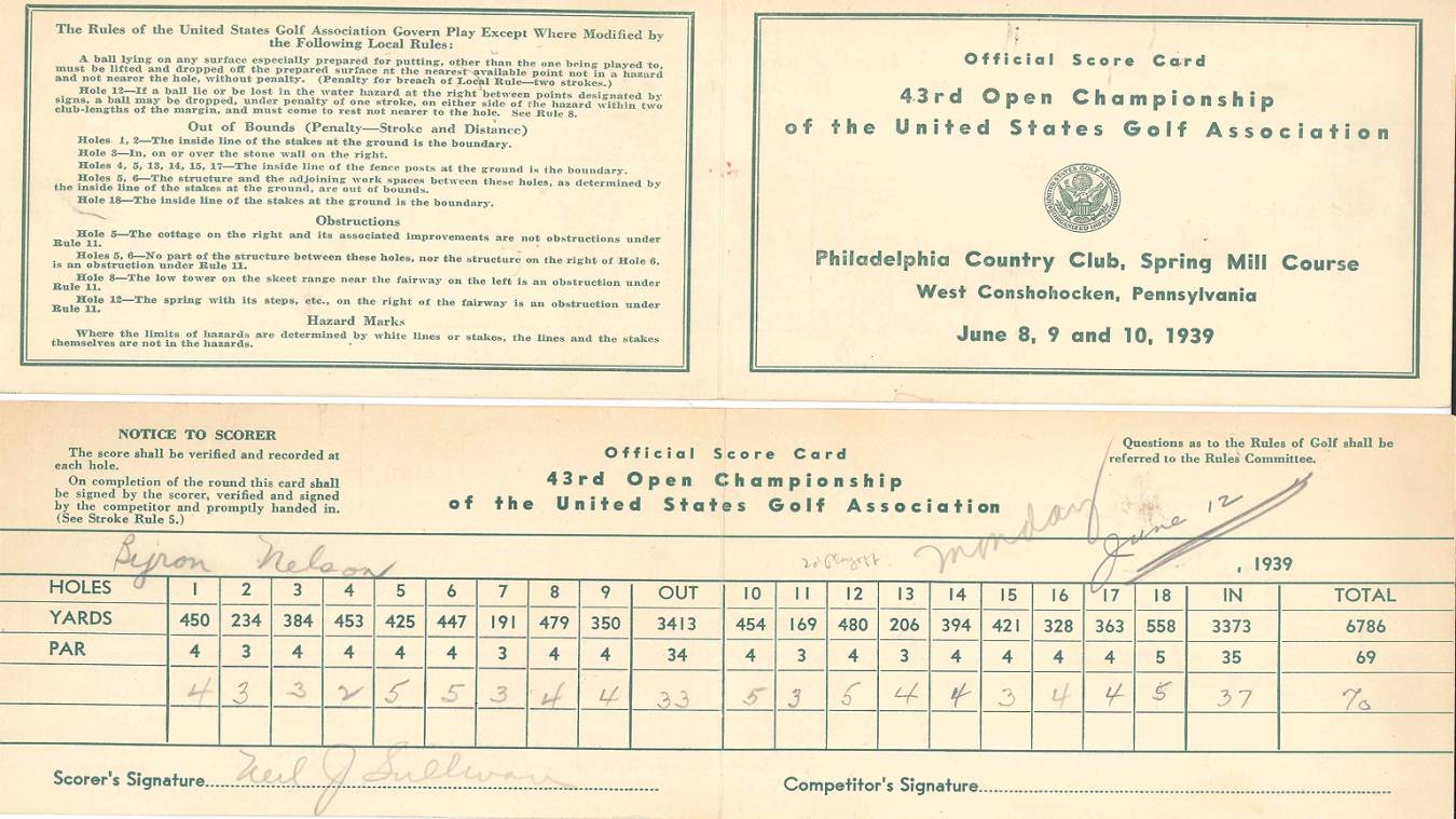 USGA Unearths Historic Byron Nelson Scorecard