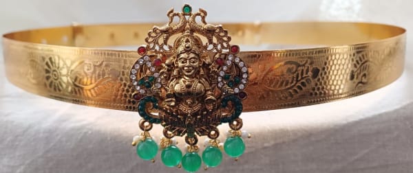 ✨ Lakshmi Peacock Vaddanam – Traditional Temple Waist Belt