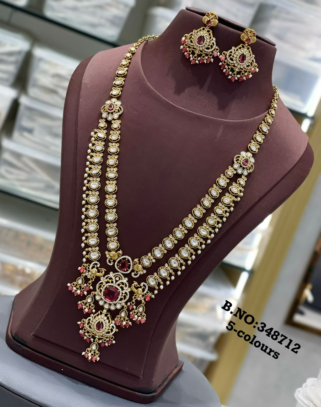 ✨ Royal Ruby Kundan Layered Haram