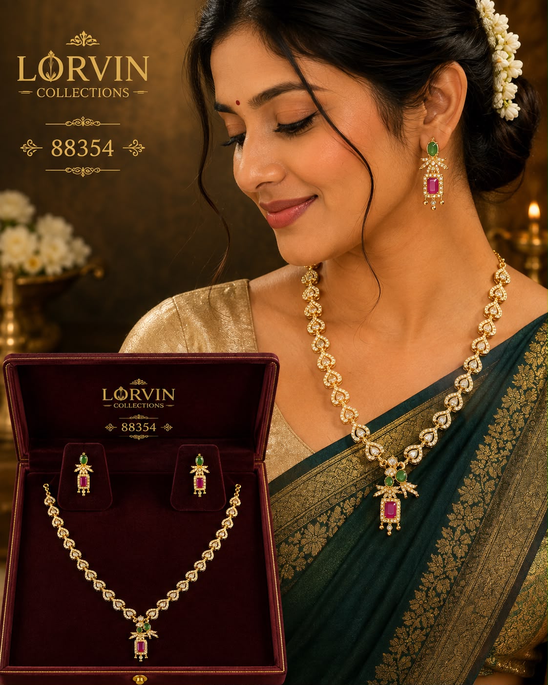 ✨ Elegant Leaf-Link Ruby Pendant Necklace  -88354