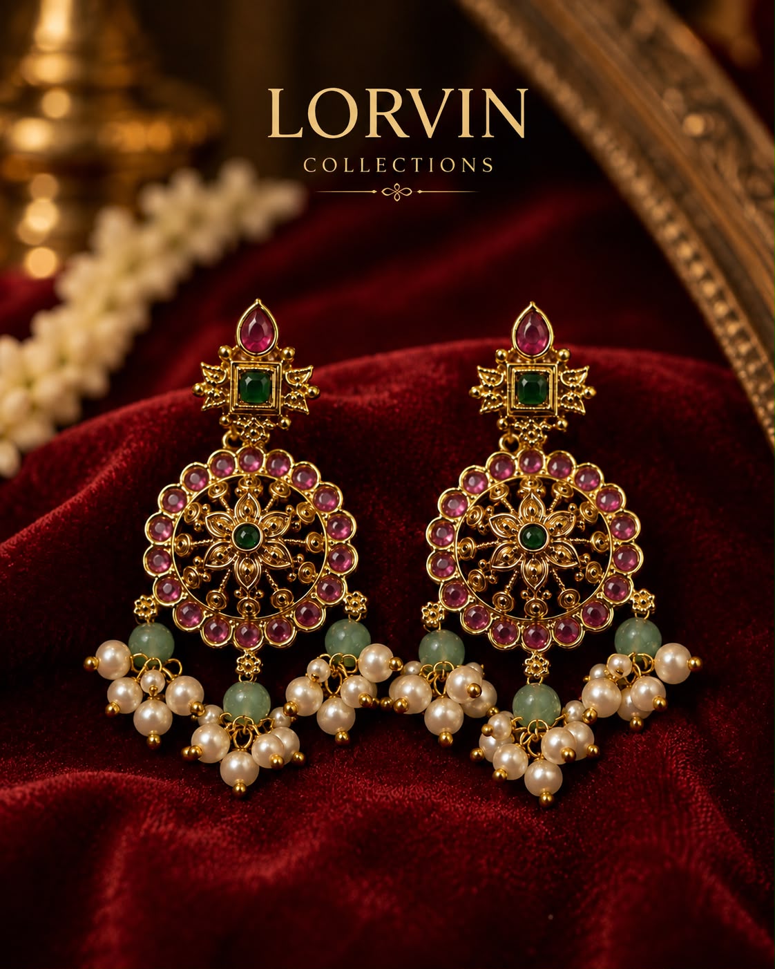 ✨ Ornate Floral Mandala Drop Earrings 80634
