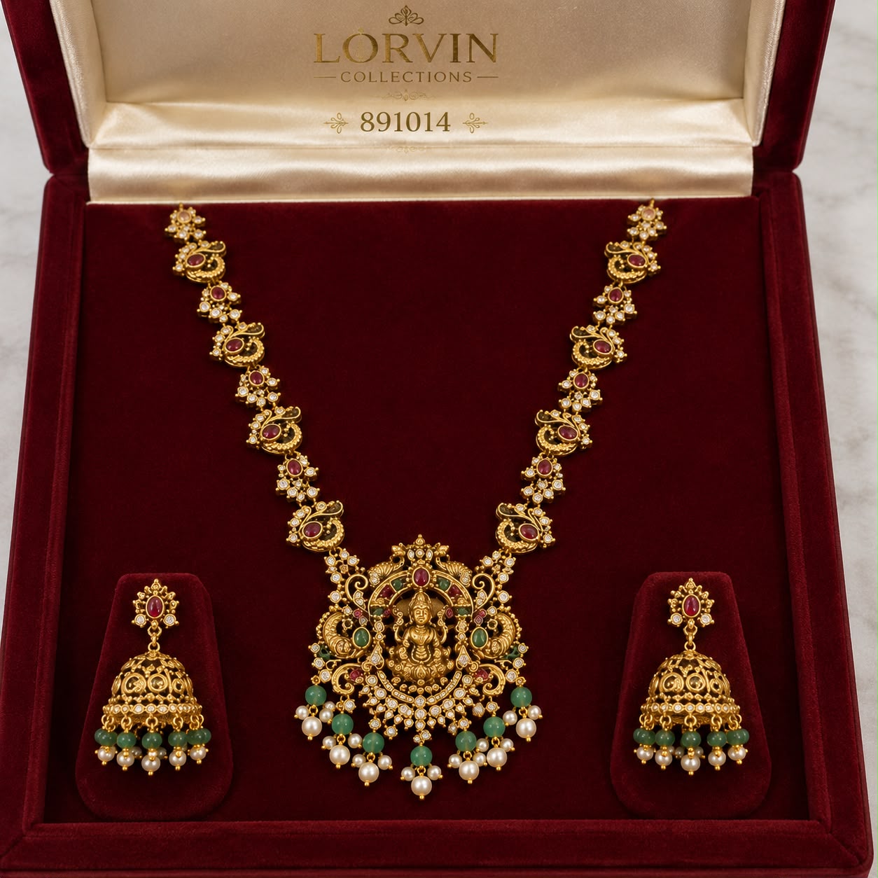 ✨ Majestic Lakshmi Temple Haram Set