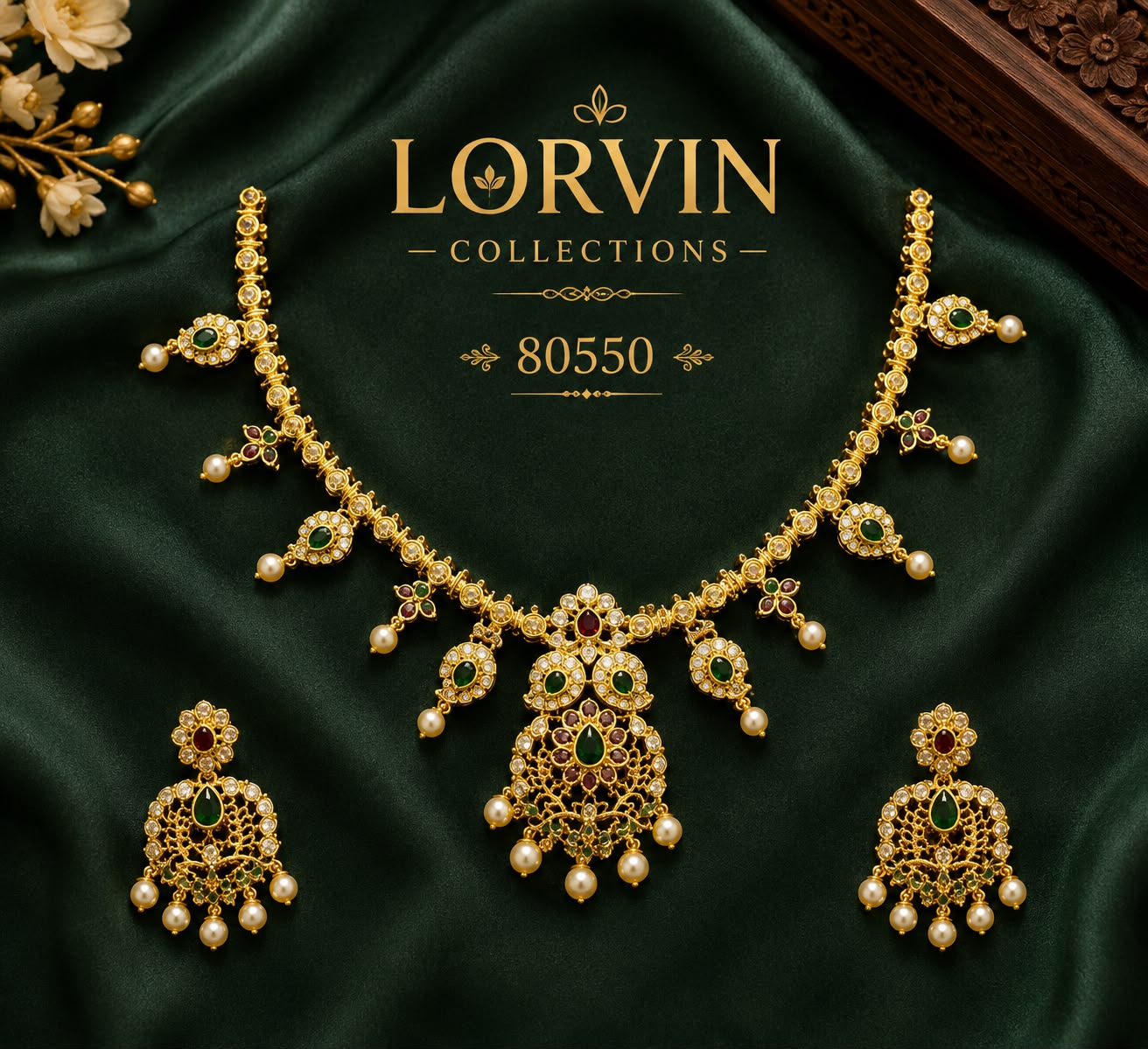 ✨ Royal Kemp Pearl Necklace Set 80554