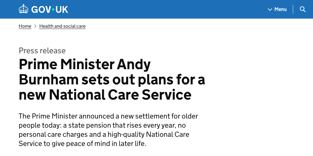 state pension triple lock 2026 Andy Burnham announcement GOV.UK October