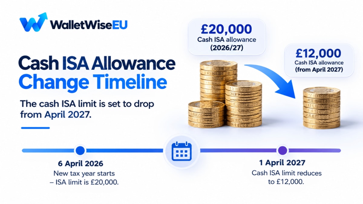 cash ISA allowance change 2026 to 2027 UK infographic