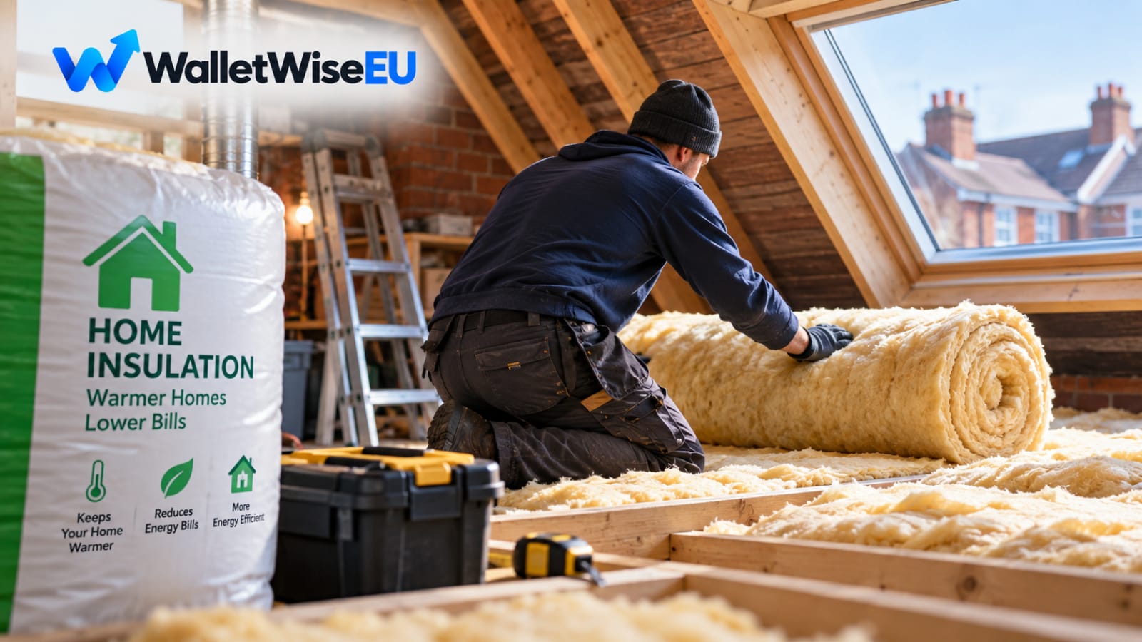 UK home with loft insulation being installed, free home insulation grant UK 2026 alternatives