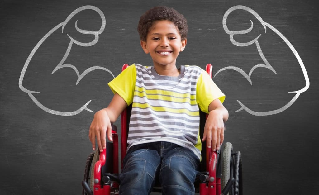 Strong Child in Wheelchair Strong Child in Wheelchair
