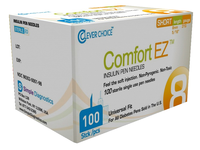 Comfort EZ 8mm 31G Insulin Pen Needles - 100 count Comfort EZ 8mm 31G Insulin Pen Needles - 100 count