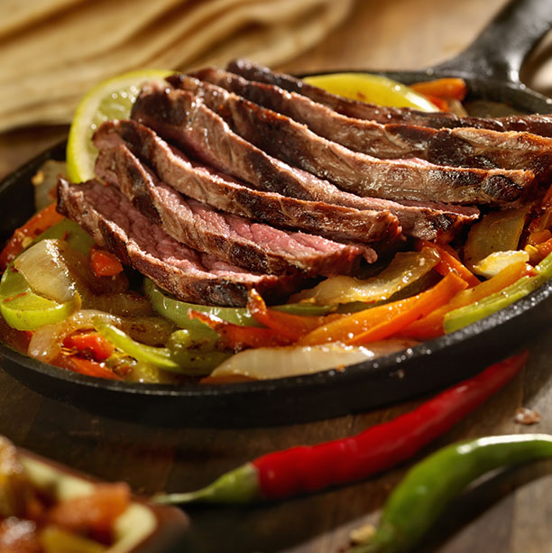 Tortillas less Grilled Flank Steak Fajitas US MED