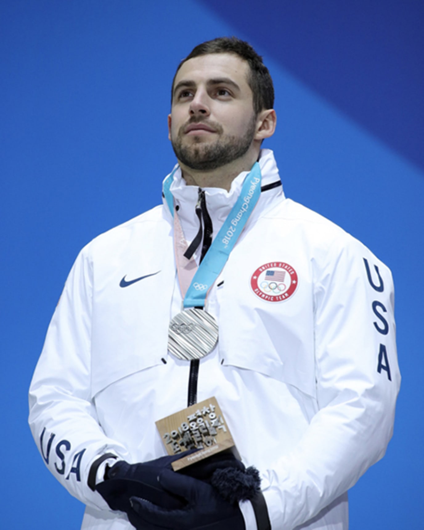 Chris Mazdzer with his 2018 Olympic silver medal