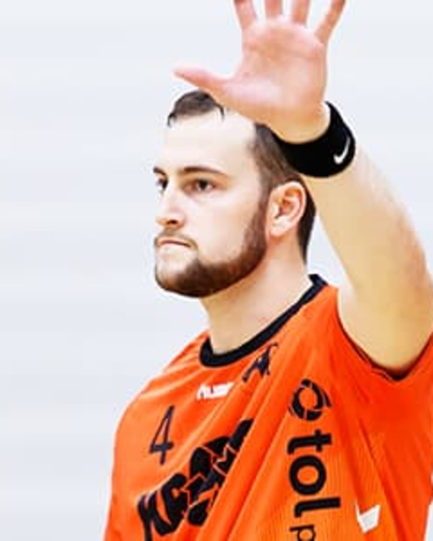 Alex Binderis of the U.S. Men's National Handball Team waving to the crowd