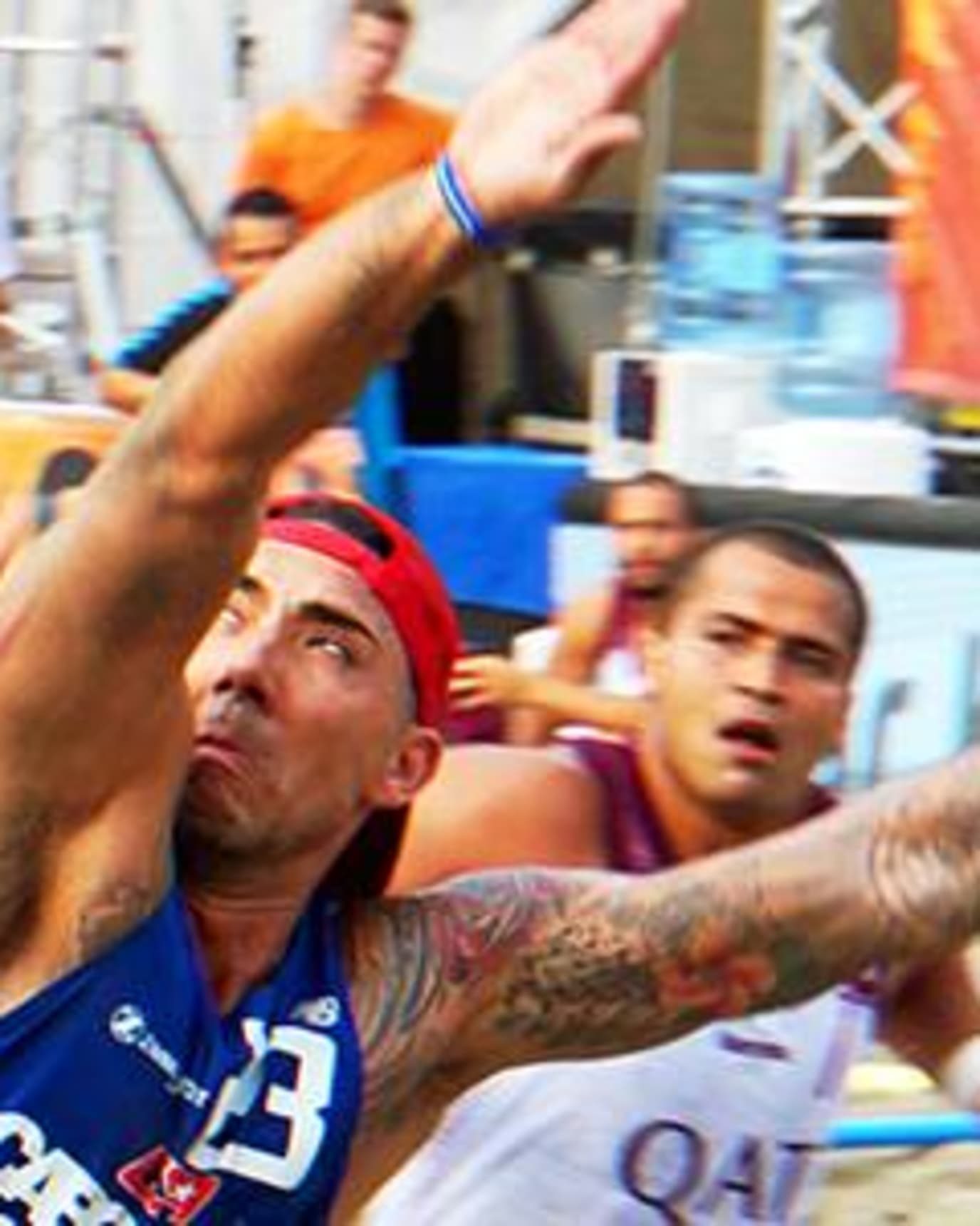 Andres Espinosa of the U.S. Men's National Beach Handball Team in action