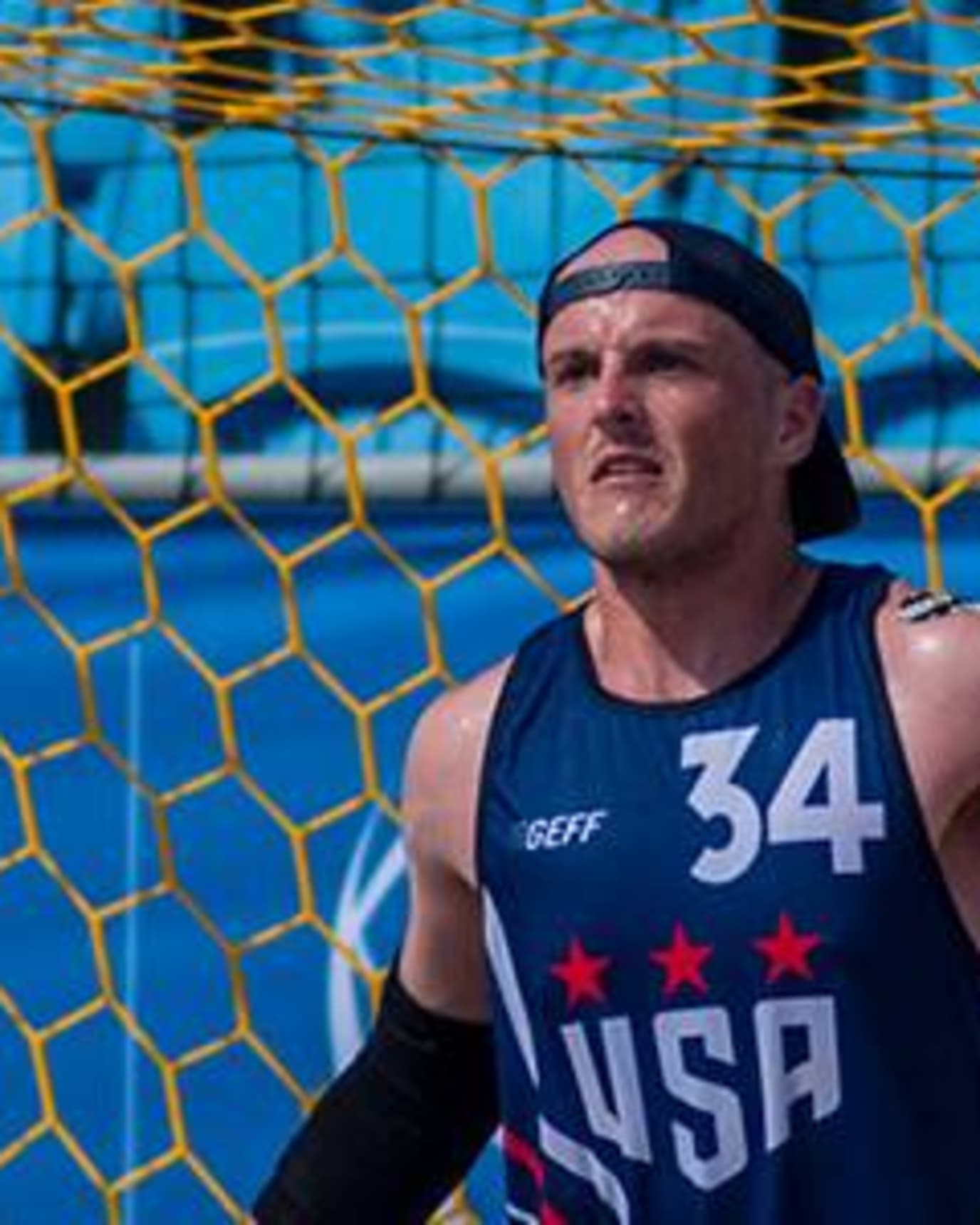 Eric Finch of the U.S. Men's National Beach Handball Team in action