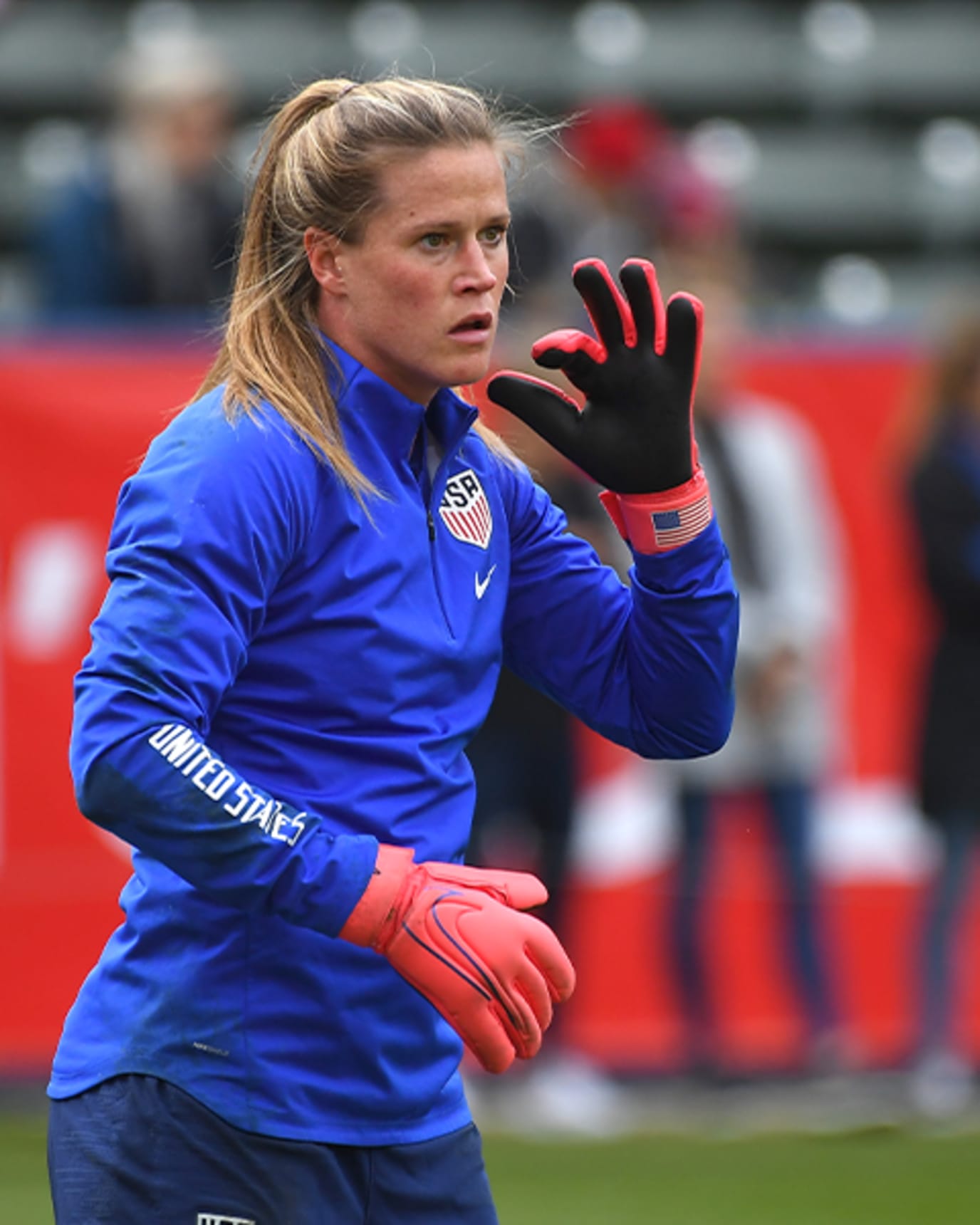 Alyssa Naeher playing soccer