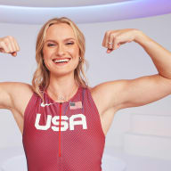 Katie Moon poses for a Team USA photo shoot.