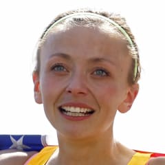 Dakotah Lindwurm celebrates after placing third during the 2024 U.S. Olympic Team Trials - Marathon on February 03, 2024 in Orlando, Florida.