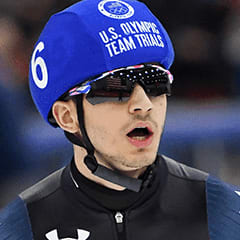 Clayton in a speedskating race