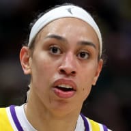 Dearica Hamby #5 of the Los Angeles Sparks looks on during the game Storm at Climate Pledge Arena on June 11, 2024 in Seattle, Washington.