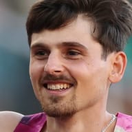 Jacob Wooten reacts after tying for second place in the men's pole vault final on Day Three 2024 U.S. Olympic Team Trials Track & Field at Hayward Field on June 23, 2024 in Eugene, Oregon