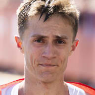 Conner Mantz looks at the camera after winning the U.S. Olympic Marathon Team Trials in Orlando, Florida.