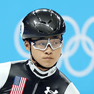 Andrew in a speedskating race