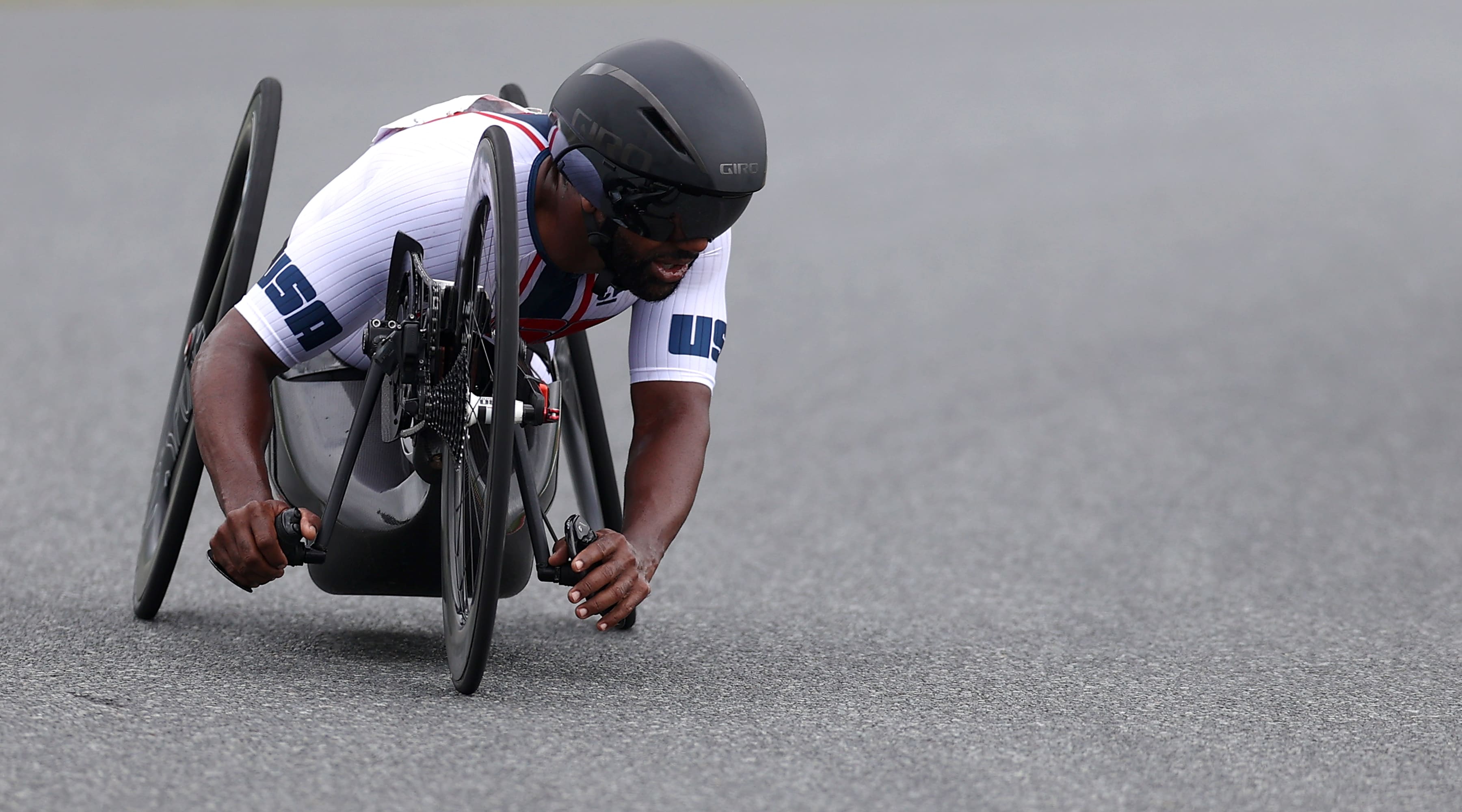 Freddie de los Santos of Team United States competes during the Men's H5 Road Race Time Trial on day 7 of the Tokyo 2020 Paralympic Games at Fuji International Speedway on August 31, 2021 in Tokyo, Japan.