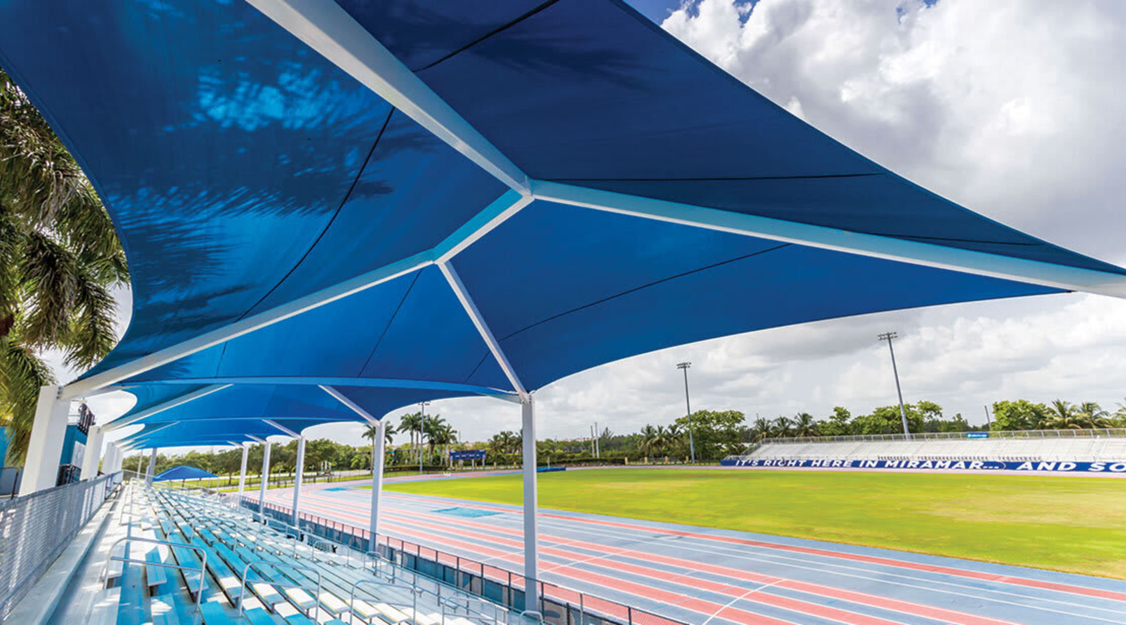 Overview shot of the Ansin Sports Complex Track.