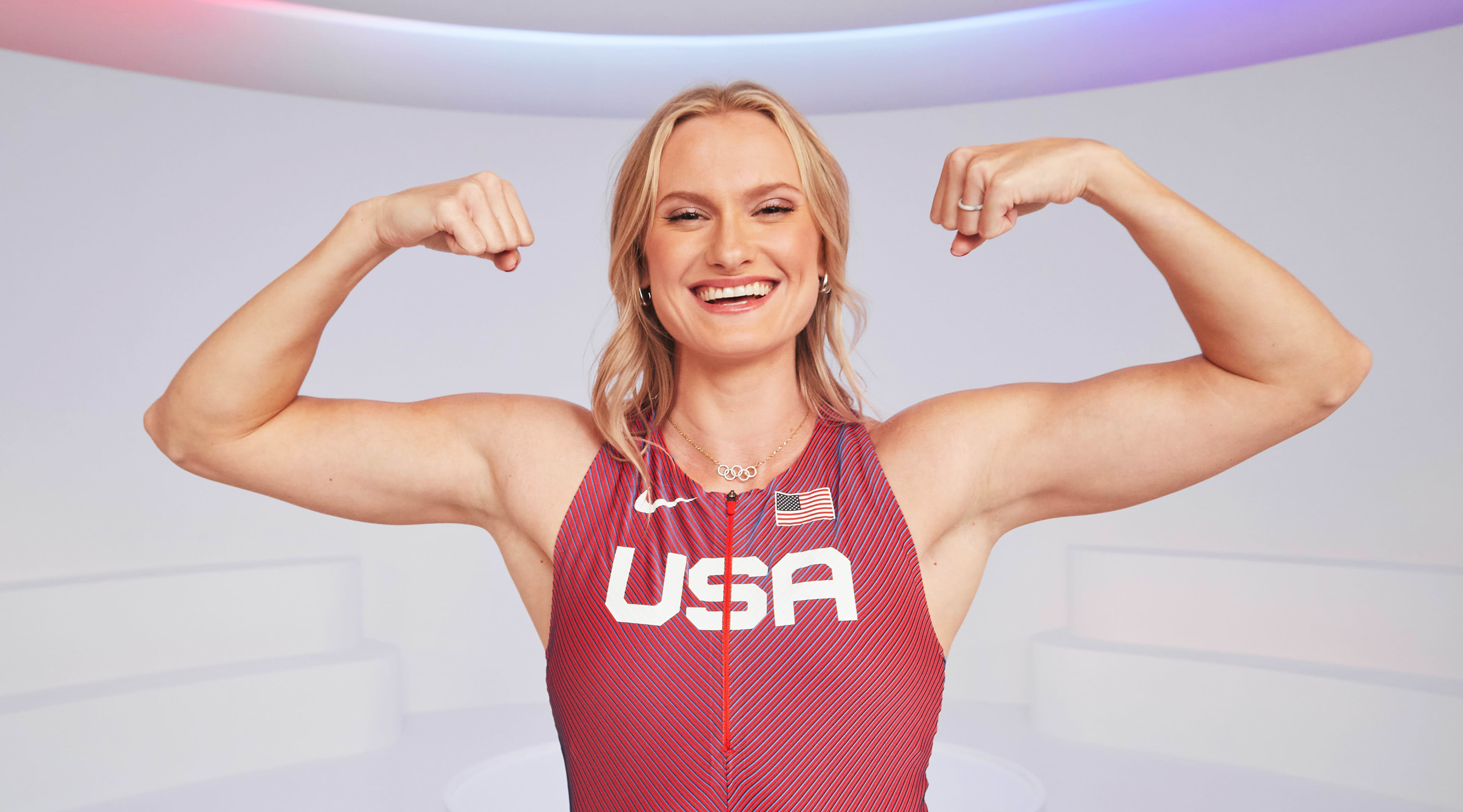 Katie Moon poses for a Team USA photo shoot.