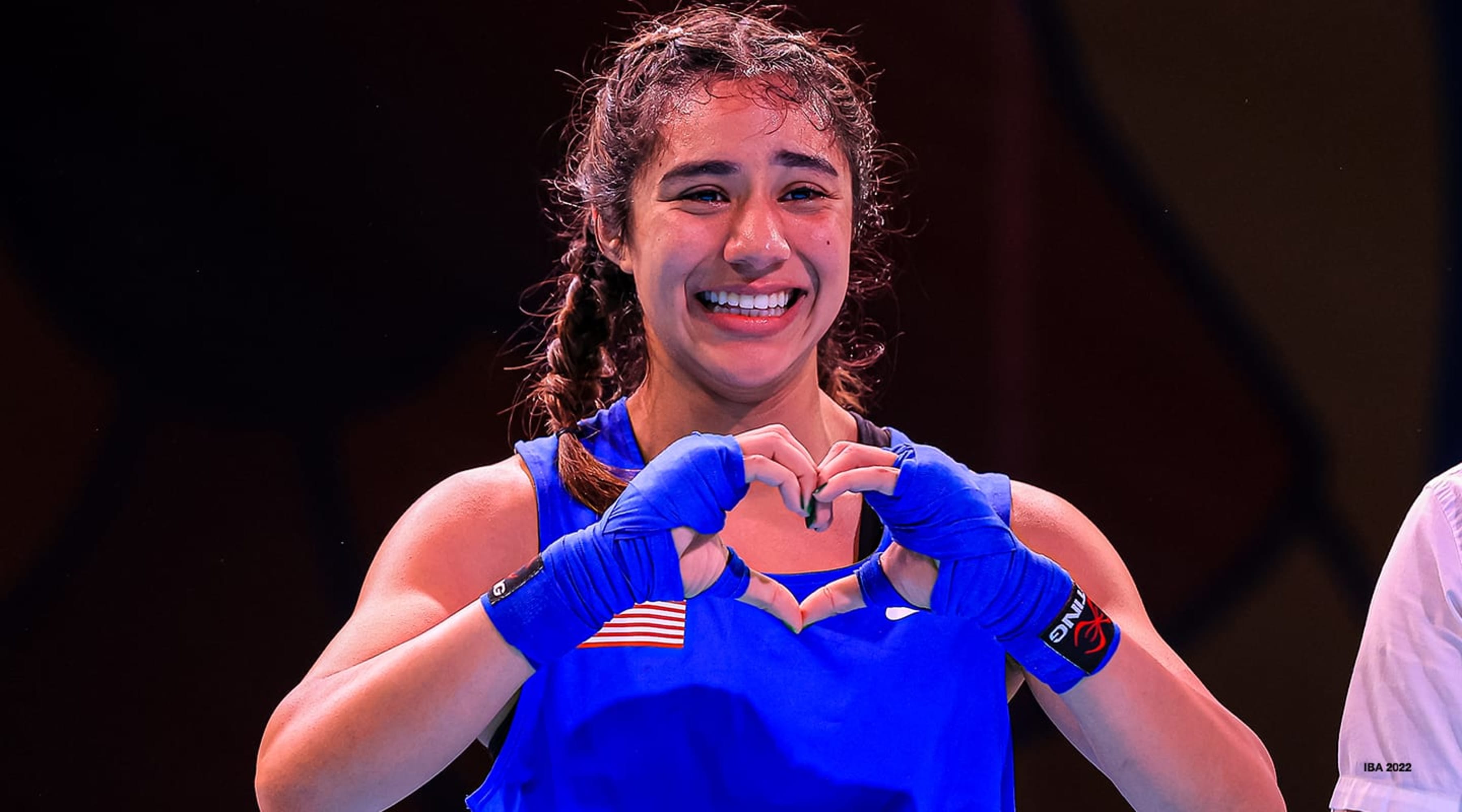 Yoseline Perez making a heart symbol with her hands