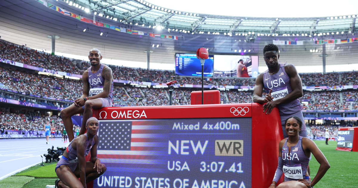 U.S. Mixed 4×400-Meter Relay Team Sets World Record in Preliminaries on Opening Day of Track & Field in Paris