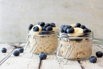 overnight oats - NCAA: 3 Budget Friendly Meals for Growing Athletes - Cooking for hungry young athletes can get expensive fast. But there are a few simple ways to get smart about saving, even as food prices continue to stay high.