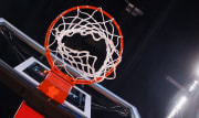 View of a basketball hoop.