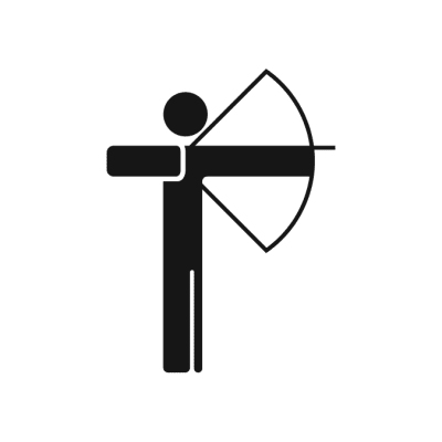 A graphic depicting an archery athlete