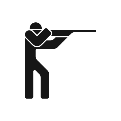 Shooting athlete icon