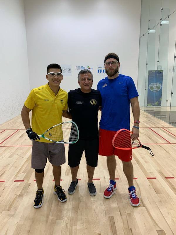 Men's Quarterfinal action between Jake Bredenbeck (USA) vs. Mario Mercado (COL).
