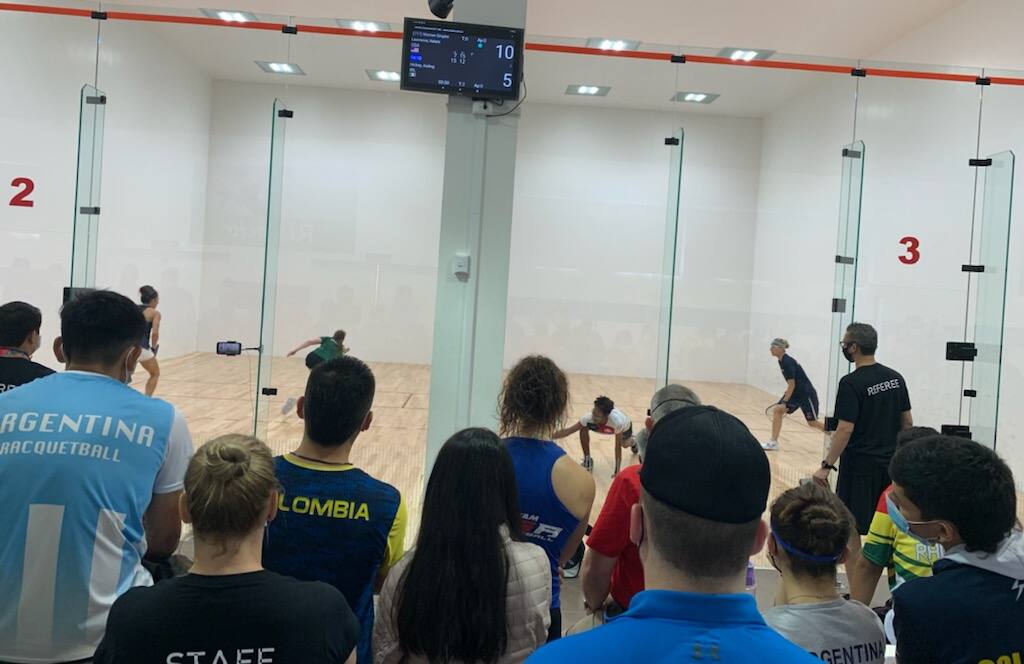 Team USA Ladies Singles Matches being played at the same time.