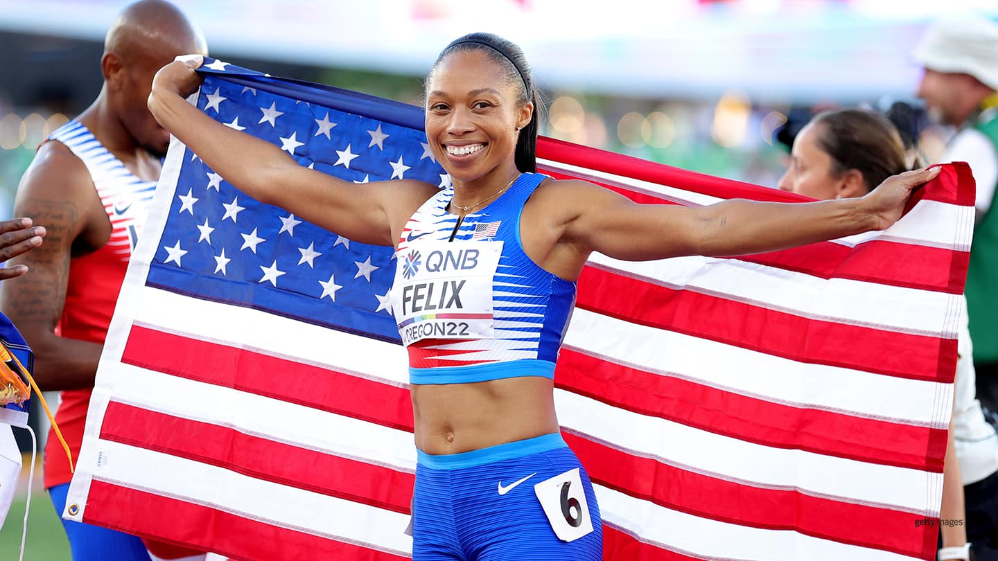 Allyson Felix goes from eating hot wings in retirement to searing track  comeback, World Athletics Championships