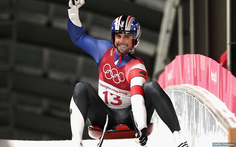 Chris Mazdzer completes a run at the Olympic Winter Games PyeongChang 2018.