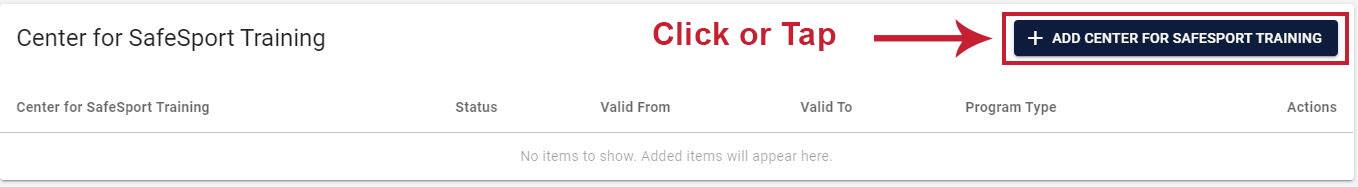 image of add center for safesport training