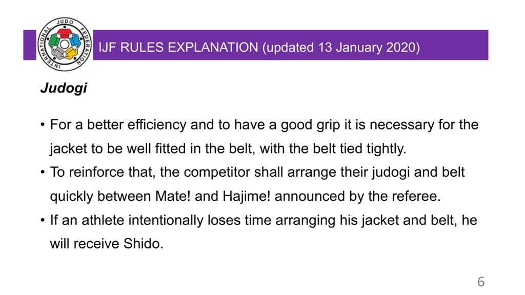 Explanatory Guide of the judo slide 6