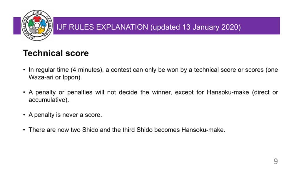 Explanatory Guide of the judo slide 9