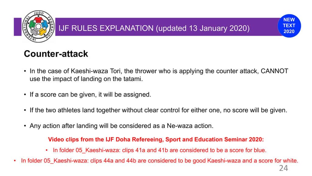 Explanatory Guide of the judo slide 24
